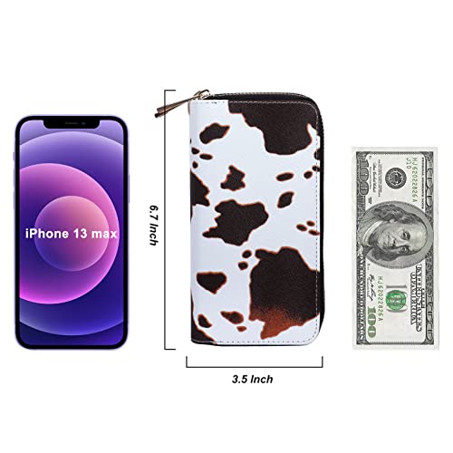 Image of Cellphone Wallet for Women Dual Zipper Long Purse with Removable Wristlet