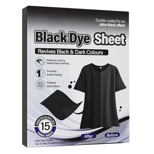 Teinture noire pour l'entretien des textiles - Teinture universelle pour raviver les vêtements foncés - Convient pour les textiles de maison - Les accessoires donnent aux tissus un noir profond sans