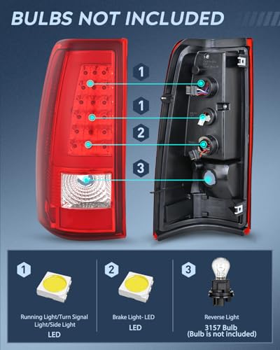 Image of Nilight Taillight Assembly for 2003 2004 2005 2006 Chevy Silverado