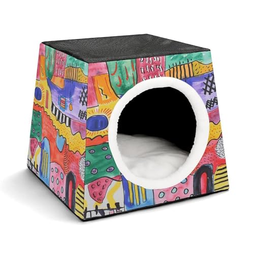 Stylish and Durable Small Pet Beds, Bright Colored Curves