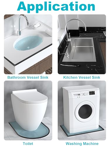 Rusoz 2M Schwallschutzleiste Dusche Selbstklebend, Duschleiste Wasserdichte Silikonstreifen Trennung von Nass und Trocken, Silikon Duschschwelle für Küchen, Bäder, Waschbecken(Schwarz)