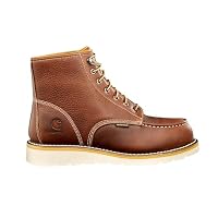 CARHARTT Men's Waterproof 6" Moc Steel Toe Wedge Work Boot, Red Brown Oil Tanned, 11.5 Wide