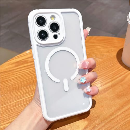Étui de charge sans fil magnétique pour iPhone 15 coque rigide transparente antichoc