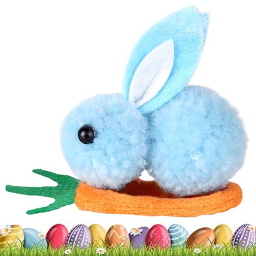 かわいいウサギのヘアクリップ、髪用ウサギのクリップ | ヘアクリップイースターデーバニーキャロットヘアクリップ,ぬいぐるみ ヘアクリップ バニー ニンジンヘアクリップ付き キッズ ヘアピン バレッタ 女の子用 イースター ハロウィン