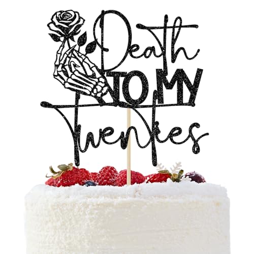 Death to My Twenties Cake Topper Rip Twenties Decorations Funeral Birthday Party Decor Rip to My 20s 30th Birthday Party Decorations Black Glitter