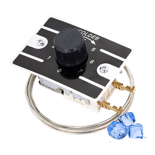 CHEFINLUX Universal Freezer Thermostat for Freezer, Freezer, Cabinets, Display Cabinets, Precise Control and Guaranteed Durability (-15°C to -21°C)