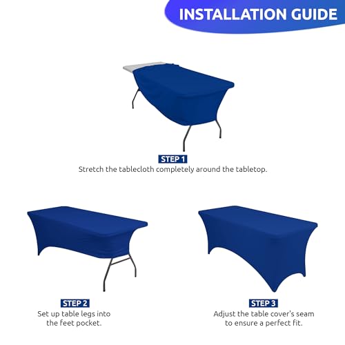 Nappe rectangulaire de qualité supérieure en élasthanne bleu roi