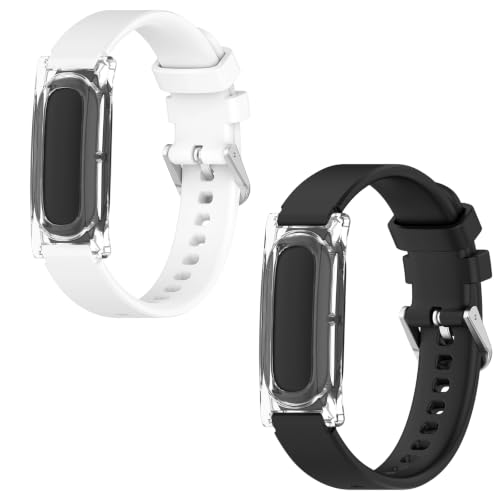 KONXISA �����o���h Google Fitbit Air �Ή� �o���h quick-release �ʋC���̏_�炩���V���R���x���g �������� �y�� ���K �ϋv�� �h�����h�� �j�����p �X�^�C���b�V���r���v�x���g�i�u���b�N&�z���C�g�j