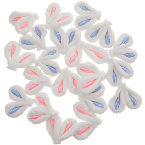 ULTECHNOVO 20 pinzas para el cabello hechas por ti mismo decorativas de peluche con orejas de conejo de colores, accesorios artesanales, decoración para fiestas de Pascua y regalos de fiesta