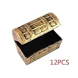  JERKKY Mini Pirate Gold Schatztruhen Kinder Spielzeug Kuchen Dekoration Pralinenschachtel 12 Stück Farbe Zufällig