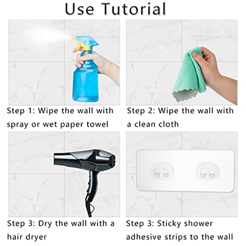 8 Pack Shower Caddy Adhesive for Replacement, Strong Transparent Adhesive for Shower Caddy Sticky Pads, No Drilling for Corner Shelf Basket, Bathroom Storage Shelves, Kitchen Racks and Soap Holder by HopeFire - Image 5