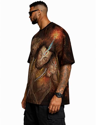 Image of STAND OUT All Over Printed Shiva, Krishna, Hanuman, Kali, Ram and Ravana, Ramayan, Bagavath Githa, Buddha Religious, Spiritual, Hindu Gods T-Shirts