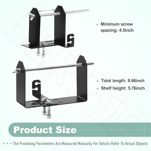 BERPSE Weed Wacker Trimmer Line Holder Adjustable Width (4.5\"-8.6\"), Supports 3 and 5 lb. Spools for Landscape Trailer Organization Accessories - Heavy Duty Stainless Steel with Mounting Hardware