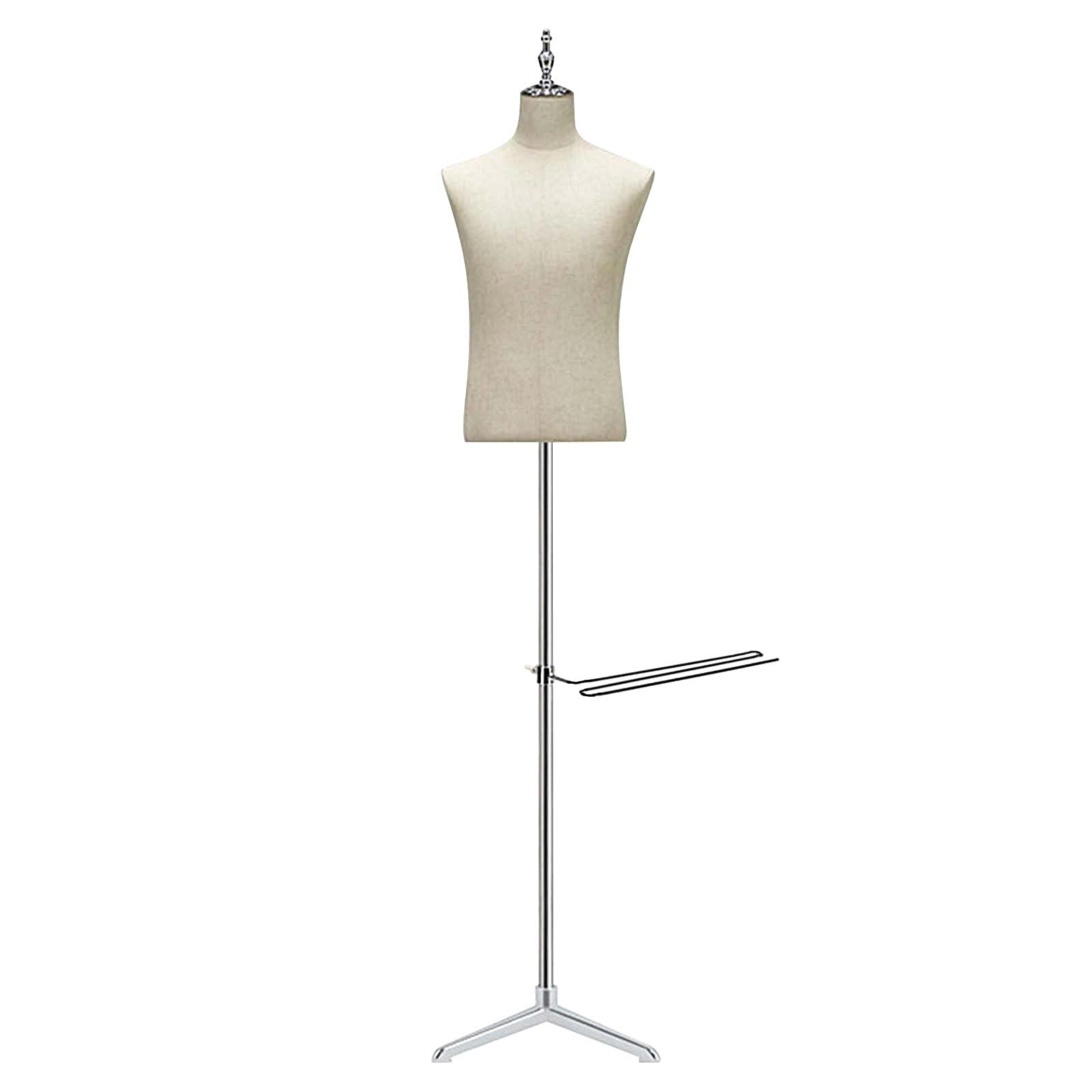 Maniqui Costura Hombre con Perchero para Pantalones Maniquí Costura Ajustable Altura Maniquí de Sastre Masculino para Tiendas de Ropa y Talleres de Costura(93x150-190cm)