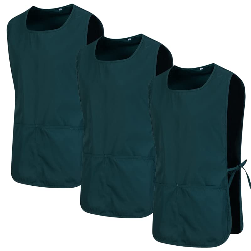 MISEMIYA - Pacchetto 3 unità - Grembiule Pulizia Uniforme di Lavoro Clinica Ospedale Pulizia Veterinario 3-3301 - X-Large, Verde 68