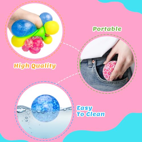 Image of Stress Balls 4 Pack for Adults and Kids, Squeeze Squishy Fidget Toys