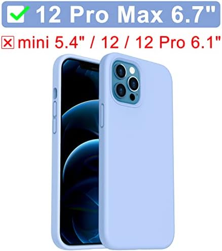 ORNARTO Shockproof Liquid Silicone Designed for iPhone 12 Pro Max Case 6.7", Gel Rubber Full Body Protection Anti-Shock Cover Case Drop Protection 6.7inch-Navy Blue