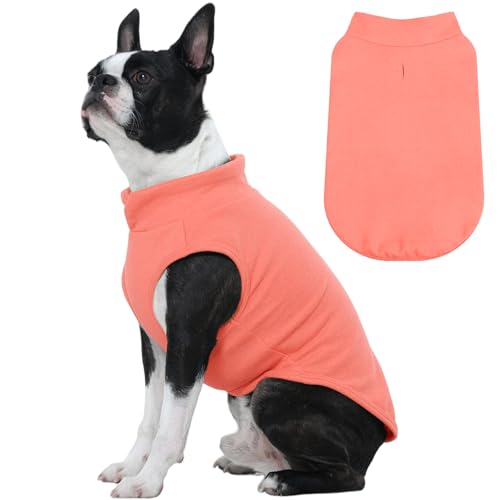 FUAMEY Dog Fleece Vest for Large Dogs,Warm Stretchy Dog Sweatshirts Pullover with Leash Hole Dogs Sweater Soft Pet Turtleneck Cozy Pet Vest Lightweigh