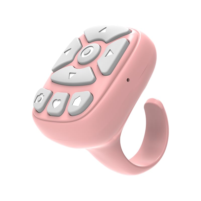 Novzix TikTok Scrolling Ring – 8-Button Finger Tip Wireless Remote, with Camera Remote Shutter for iPhone & Android (Black)