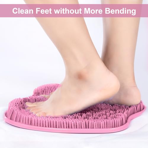 BESKAR Shower Foot Scrubber XL Larger Size Mat with Non-Slip Suction Cups - Cleans, Smooths, Exfoliates & Massages Your Feet Without Bending, Improve Foot Circulation & Cleaner Dead Skin Remover by BESKAR - Image 2