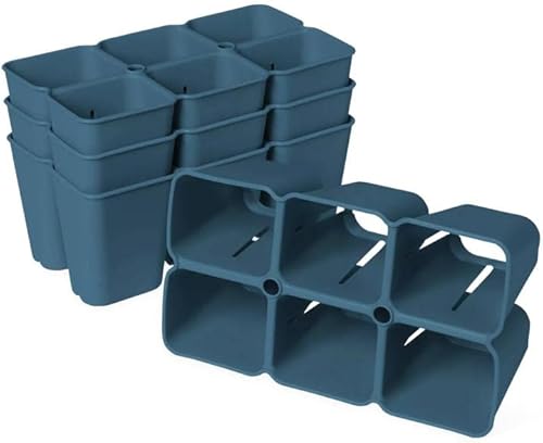 Gardener's Supply Company Gardener's Best XL - Bandeja de siembra de 6 celdas, juego de 4 Bandeja de inicio de semillas profundas duradera y