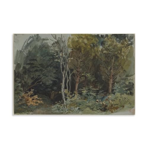 The Edge of A Wood at Nohant by Eugene Delacroix�C���e���A�f�U�C���A�A�[�g�v�����g�̑����A�����̐V�����Ƃ̑��蕨�̂��߂̔������|�X�^�[16x24inch(40x60cm) Unframe-style