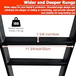 RV Bunk Bed Ladder, 55" Interior Adjustable Travel Trailer Twin Bed Step Ladders with 4 Hooks and Foot Caps, Heavy Duty Metal Dorm loft Camper Ladders, Portable Stairs Steps, Load 330 LBS