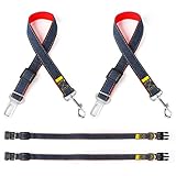 Hunde Sicherheitsgurt Auto, Bubuyun 2 Set Einstellbar Hundesicherheitsgurt Hundegurt mit Starke Karabiner Anschnallgurt Haustier Gurtschloss Hundesitzgurt mit Halsband für Hunderassen Katzen im Auto