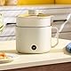 Multifunktionaler Elektrischer Hot Pot, Tragbarer Minikocher für Nudelsuppe mit Maifanshi-Technologie (Beiger und gedämpfter Garkorb)