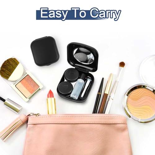 2 Stück Kontaklinsenbehälter, Kontaktlinsen Aufbewahrung, Kontaktlinsenhalter mit Spiegel, Kontaktlinse Kasten, Tragbar Kontaktlinsenbehälter Reise Kontaktlinsen Zubehör, für Reisen zu Hause im Freien