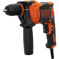 BLACK+DECKER 710W 1-Gang Schlagbohrmaschine (Schlagbohrer, 13mm Schnellspannbohrfutter, konstanter Rechts-/Linkslauf, Griffgummierung, Zweihandgriff, inkl. 2x HSS Bohrer, 2x Steinbohrer) BEH710 – Ansicht 1