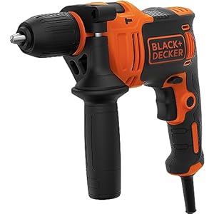 710 W klopboormachine met 1 versnelling, klopboormachine, 13 mm snelspanboorhouder, constant rechts-/linksloop, rubberen greep, dubbele handgreep, incl. 2 x HSS-boor, 2 x steenboor BEH710