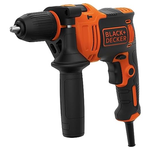 BLACK+DECKER BEH710-QS - Trapano avvitatore a percussione a velocità variabile, 710 W, mandrino autoserrante da 13 mm