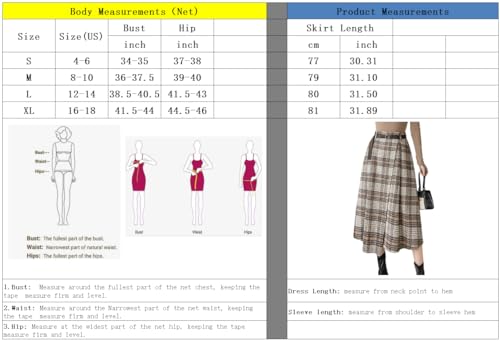 Chouyatou Women'S Vintage Plaid Wool Blend Midi Skirt Houndstooth A Line Wool Long Skirt With Belt thumb #5