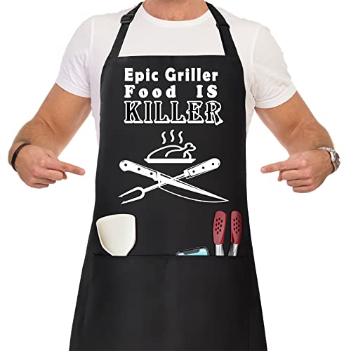 Nobondo Funny Cooking Bib Apron With Pockets For Women And Men, Adjustable Grilling And Bbq Apron, Creative Birthday Gag Gifts For Mom, Wife, Dad, Husband, Father, Girlfriend, Her And Friends #TOP20