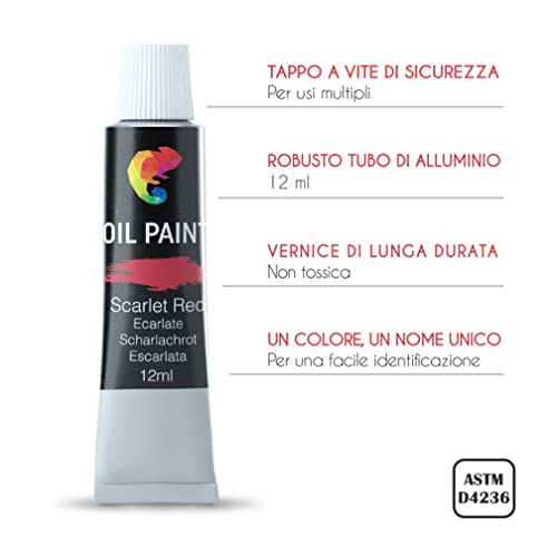 Zenacolor 48 Colori Ad Olio - 48 X 12Ml Kit Per Pittura Ad Olio - Qualità Superiore Per La Pittura Su Tela - Materiale Artistico Per Principianti, Adulti E Professionisti - 3