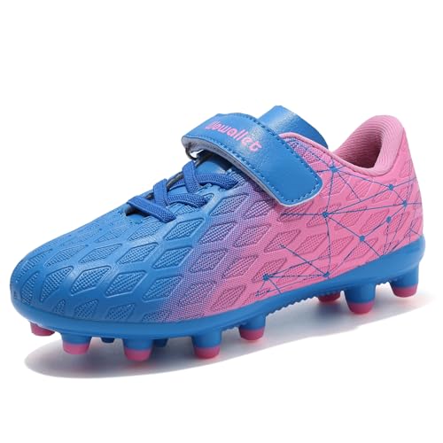 WOwallet Youth Soccer Cleats Unisex Lightweight Breathable Athletic Football Shoes