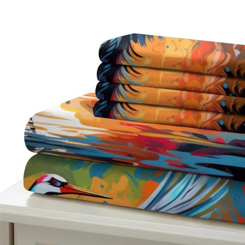 Housse de couette Red-Crowned Crane 260x220cm avec taies d'oreiller
