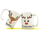 Capacidad de 350ml. Taza de cerámica calidad AAA estilo navideñas.