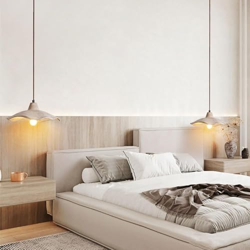 Suspension luminaire gris ciment Corete Lotus plafonnier moderne de 25CM - 3