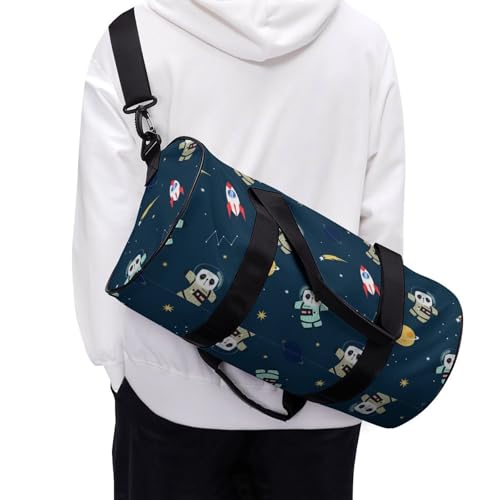 Sac week-end Panda Planètes avec grand volume cylindrique 45cm de longueur - 6