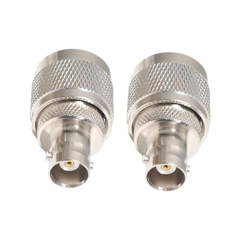 DHT Electronics 2pcs coaxial Coax Adapter BNC Female to UHF Male PL-259 PL259 Cover