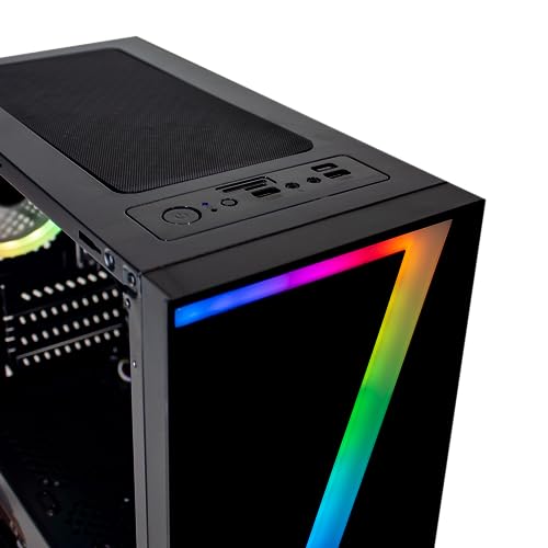 Fierce RGB Gaming PC - AMD Ryzen 3 3200G 3.6-4GHz, AMD Vega 8 Graphics, 16GB RAM 3200MHz, 1TB M.2 NVME SSD, 400W PSU, Windows 11, RGB Gaming PC Case