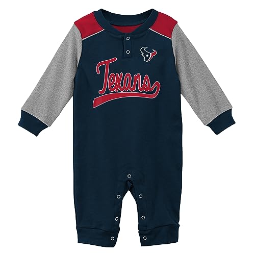 Outerstuff NFL Houston Texans Newborn Unisex Baby Soft Long Sleeve Coverall Pajamas, 3-6m