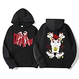 Sudadera con Capucha de Anime Dan-Da-Dan con Patrones Elegantes, Sudadera de Talla Grande, Ropa Deportiva Casual de Manga Larga-02||l