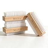 Mitclear Wooden Nail Brush, Nail Scrubbing Brushes with Hard Plastic Bristle, Double-sided Brush for Cleaning Nails, Hands, Foot, Fingernails & Toenails(3 Sets)