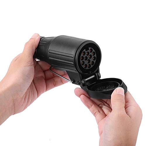 Wtyczka przyczepy 12V 13-pinowa, wtyczka plastikowa Adapter złącza do przyczepy z hakiem holowniczym przyczepy kempingowej (czarny)