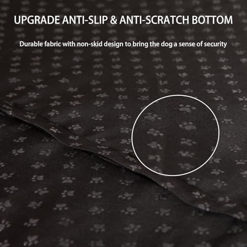 Image of Faux Fur Dog Bed Covers - Ultra Soft Rose Velvet, Removable & Washable, Cozy & Durable,Large Pet Bed Cover Only (No Filling) - Gray, (Stripe Gray, 44 inch L x 32 inch W x 4.5 inch Th)
