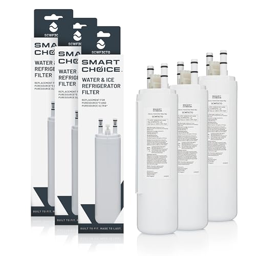 Smart Choice SCWF3CTO3PK Refrigerator Water & Ice Filter Genuine Replacement for Frigidaire ULTRAWF PureSource Ultra and Frigidaire WF3CB PureSource 3 3-Pack