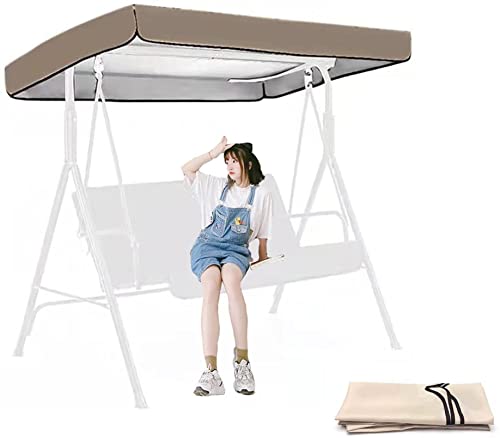 Hollywood Swing Garden Swing Replacement Cover 3-Seater, Waterproof Garden Swing Roof for Garden and Patio, 600D Oxford Fabric Cover for Hollywood Swing, Beige, 191 x 120 x 19 cm / 75 x 47 x 7 inches Cover